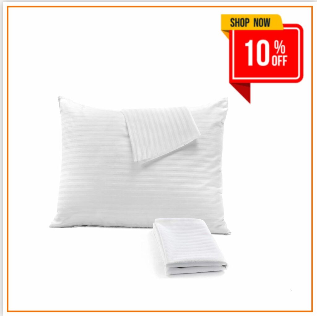 White Egyptian Cotton Satin Stripe Oxford Pillowcase 330 TC