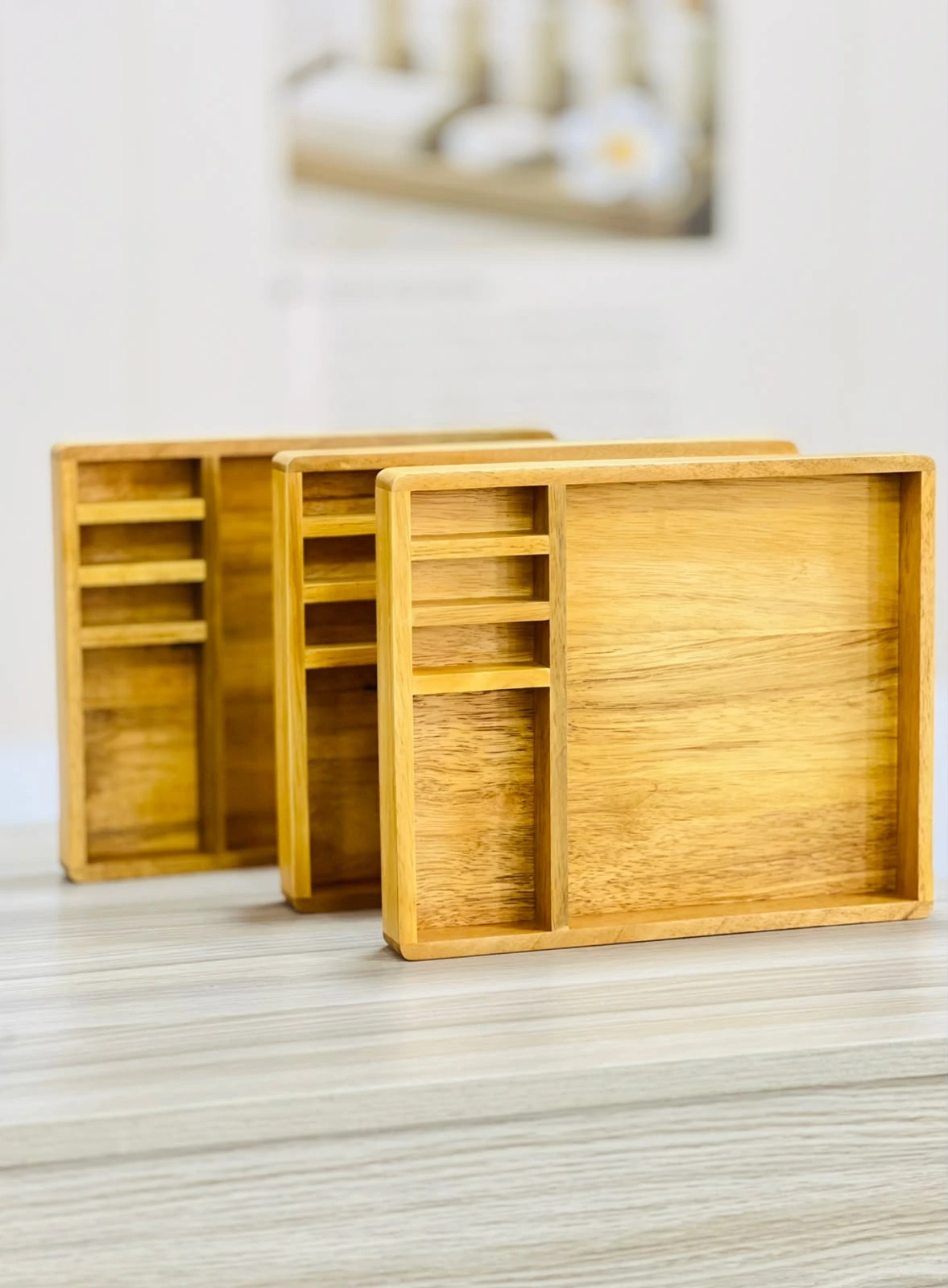 Wooden Tea & Coffee Amenities Tray - Image 2
